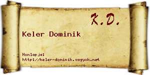 Keler Dominik névjegykártya